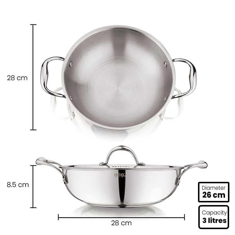 Suko Induction Safe Kadhai With Lid - 3000 mL / 10 Inches image 4