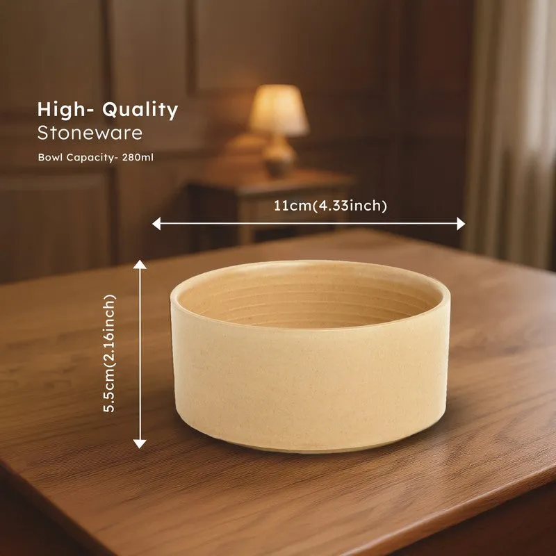 Whimsi Ceramic Soup Bowls (280 mL,Light Brown) - Set Of Four media 7