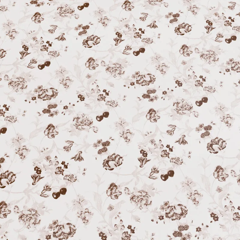 Rosewood Floral Cotton Bedsheet (Brown) - 180 TC media 6