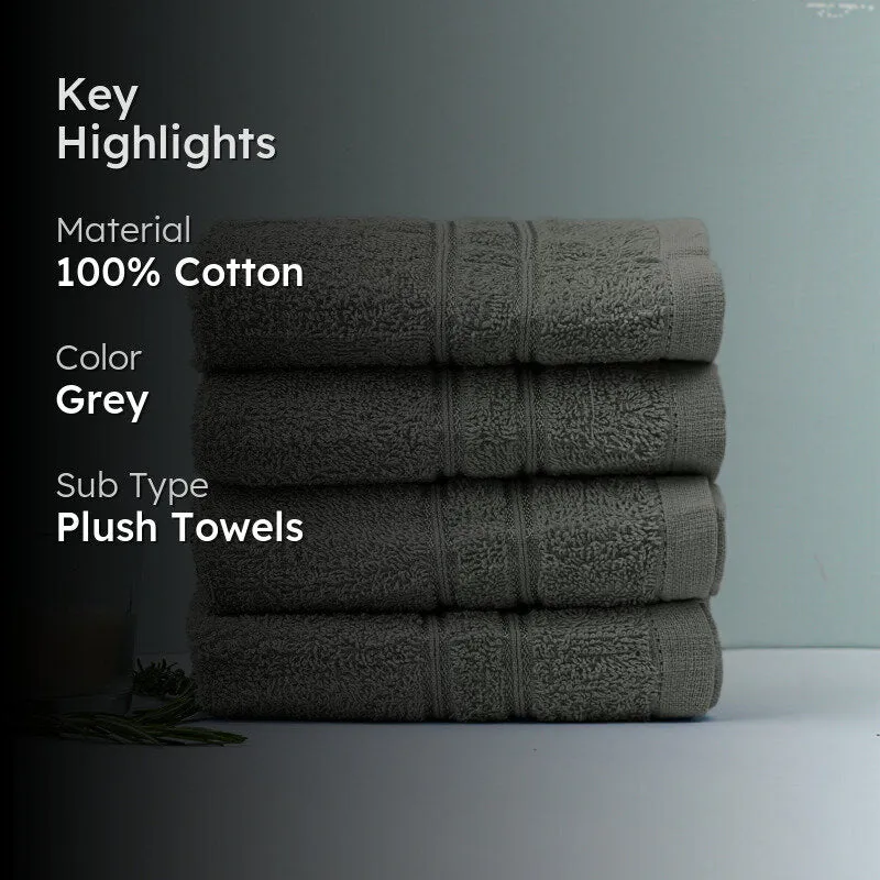 Micro Cotton LuxeDry Soothe Face Towel (Dark Grey) - Set Of Four media 2