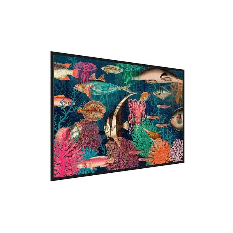 Vintage Underwater Canvas Painting - Black Frame media 3