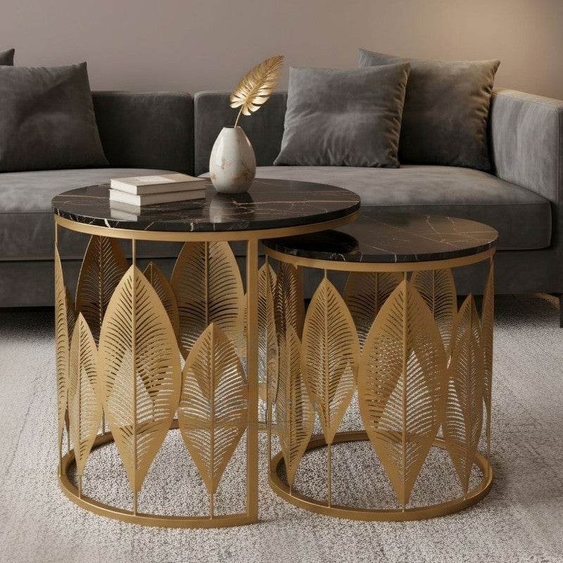 Kairo Curve Center Table (Brown & Black) - Set Of Two media 4