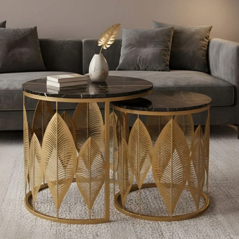 Kairo Curve Center Table (Brown & Black) - Set Of Two media 4