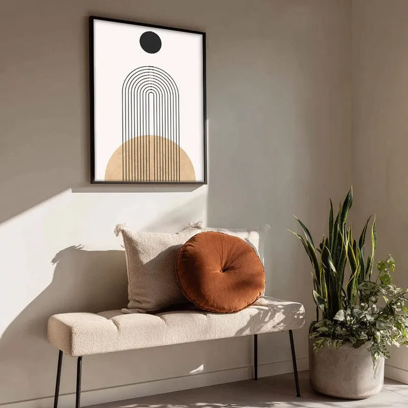 Earthy Tones Minimalist Canvas Wall Painting With Black Frame media 4