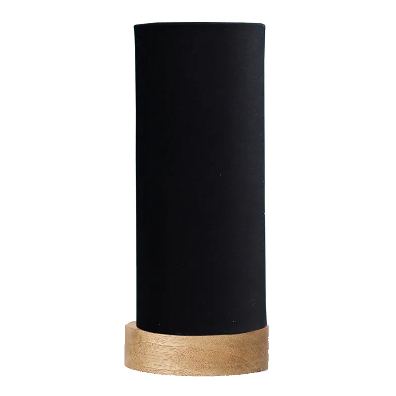 Nyra Tower Wooden Table Lamp - Black,Brown media 3