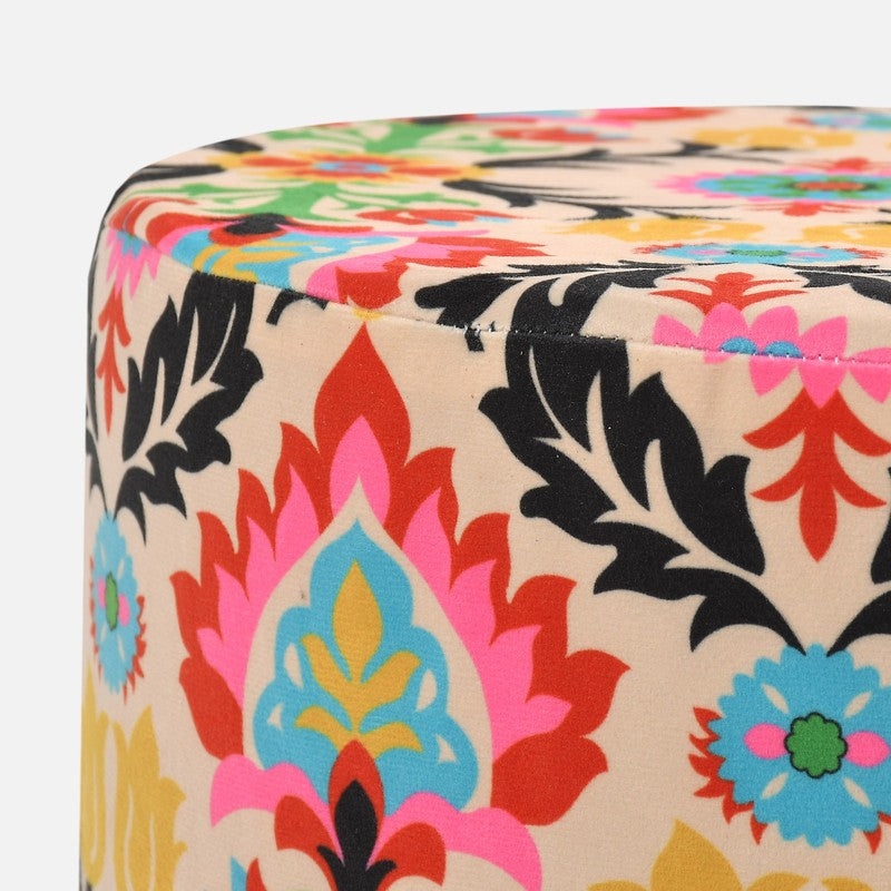 Avira Ethnic Velvet Ottoman - Multicolor media 4