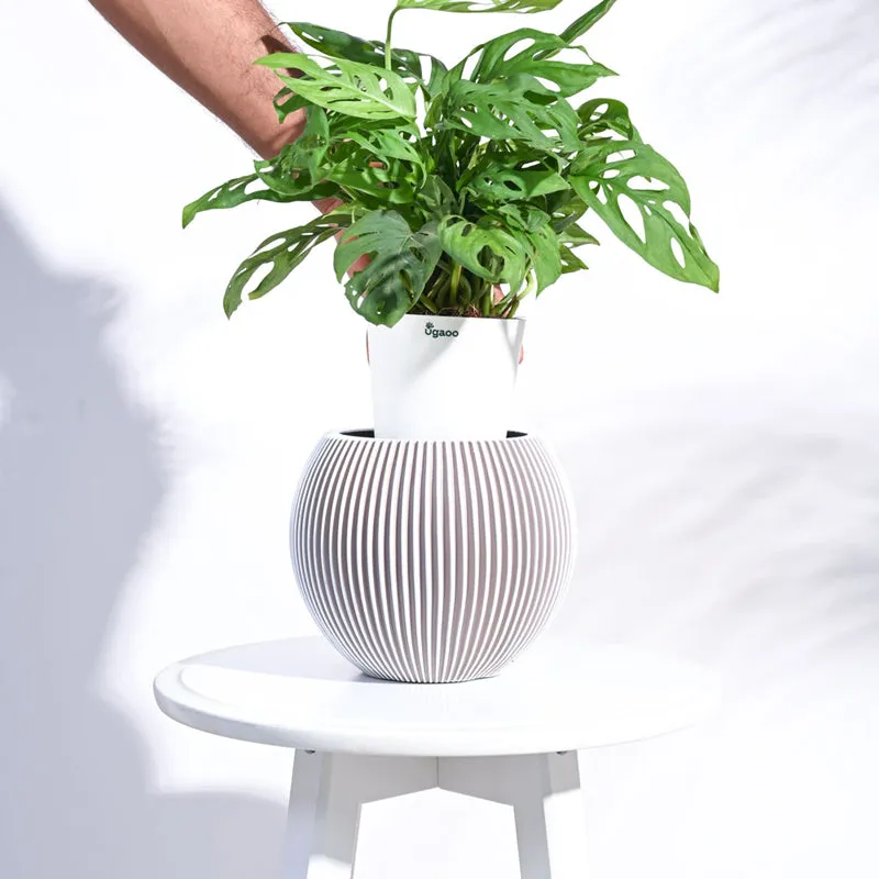 UGAOO Planter Vase Ball Groove - Ivory media 5