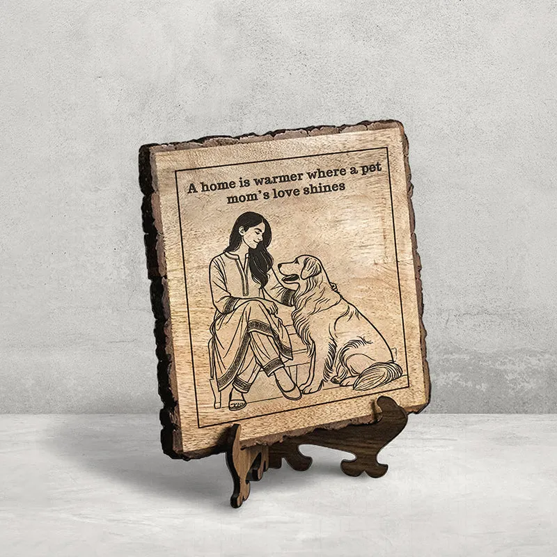 Pet Mom's Love Wooden Showpiece - Square media 3