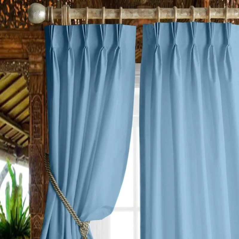 Esme Tab Top Short Width Curtain - Sky Blue media 1