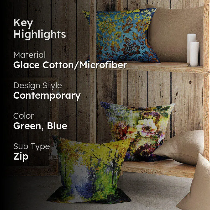 Forest Scenes Printed Cushion Cover Set - Set Of Three media 2