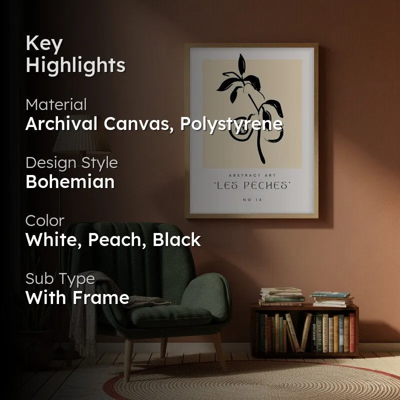 Stonefruit Canvas Wall Painting With Brown Frame media 2