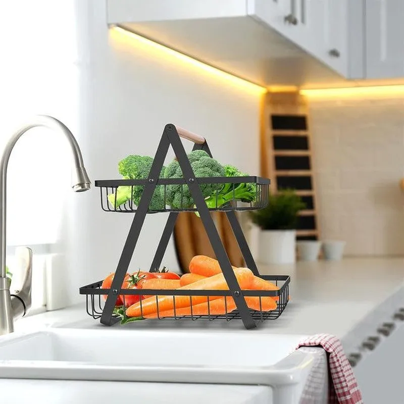 Fresh 2 Tier Metal Fruit Basket media 4