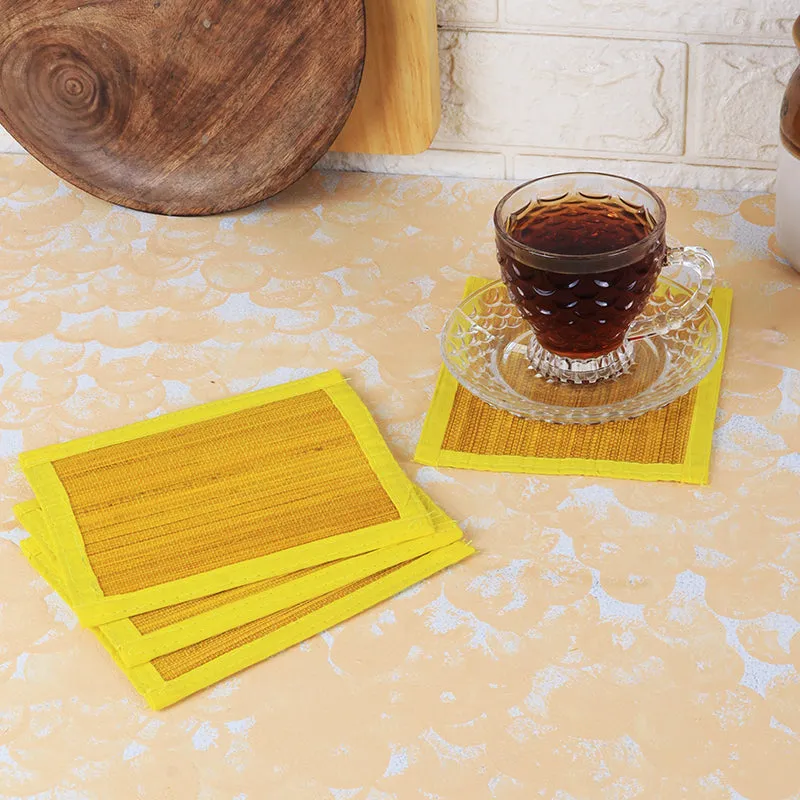 Woodland Nest Bamboo Coaster (Yellow) - Set Of Four media 4