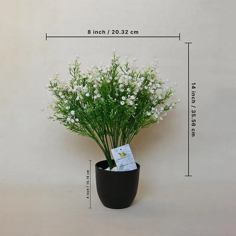 Faux Everlasting Baby Breath Flower Stick (White) - Set of Three media 4