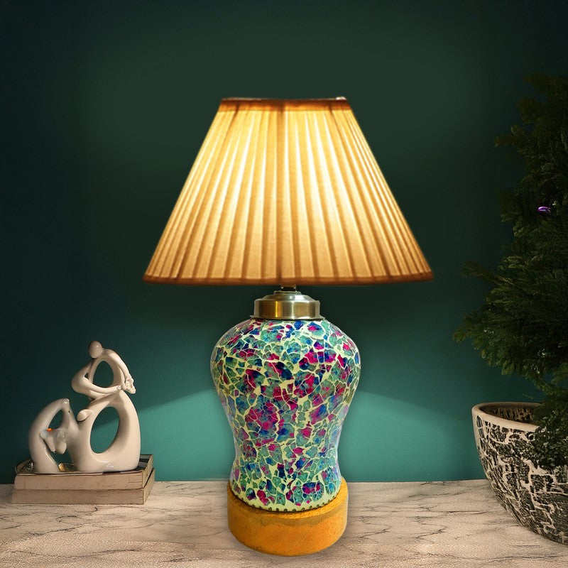 Floranisse Pleatra Wooden Table Lamp - Multicolor