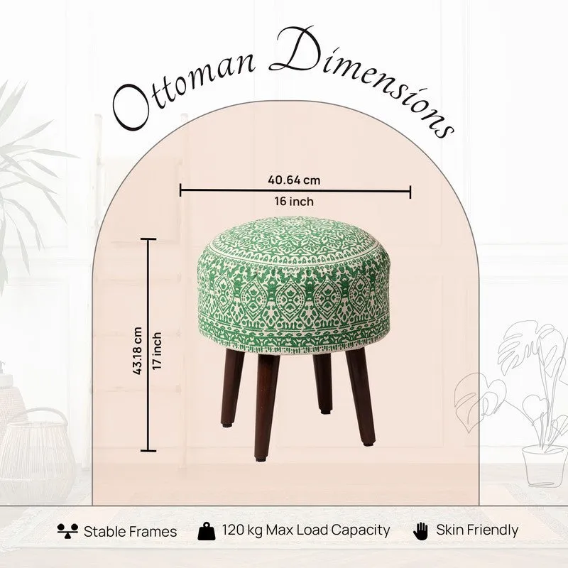 Dona Cotton Ottoman (Green) - Set Of Two media 6
