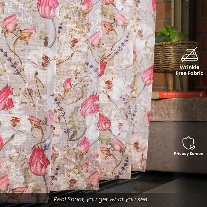 Urban Space Flora Nova Curtain (Grey Sheer) - Set Of Two media 5