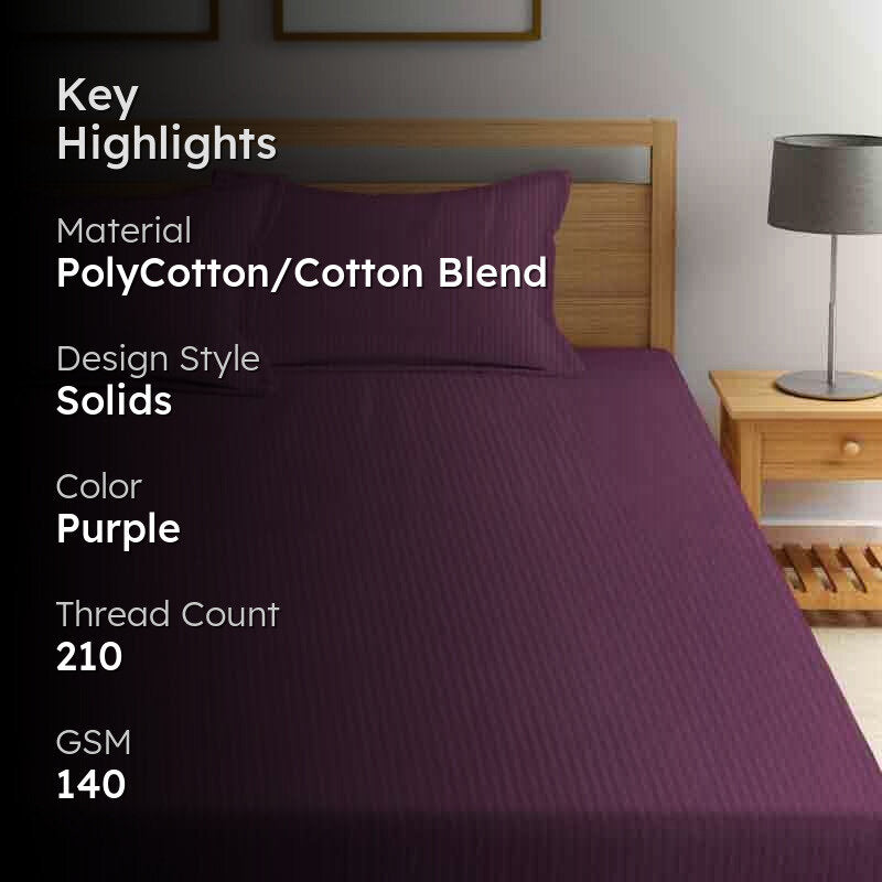 Striped Wonder Bedsheet (Magenta) - 140 GSM media 2