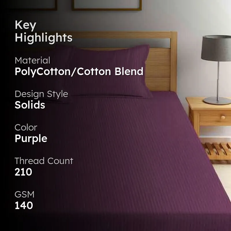 Striped Wonder Bedsheet (Magenta) - 140 GSM media 2