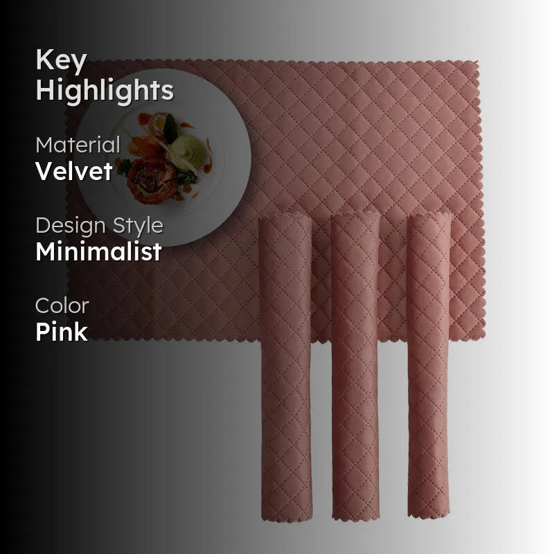 Osric Velvet Quilted Placemat (Rose Pink) - Set Of Six media 2