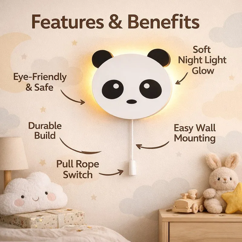 Panda Battery Operated MDF Wall Lamp media 6