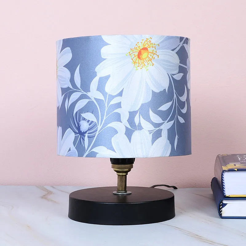 Daisy Blooms Loop Printed Iron Table Lamp - White,Blue,Black media 2