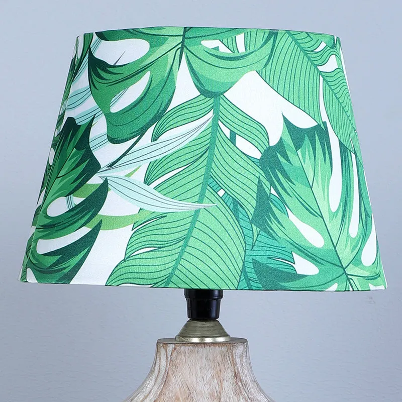 Kaizen Kian Printed Mango Wood Table Lamp - Green,Beige,White media 3