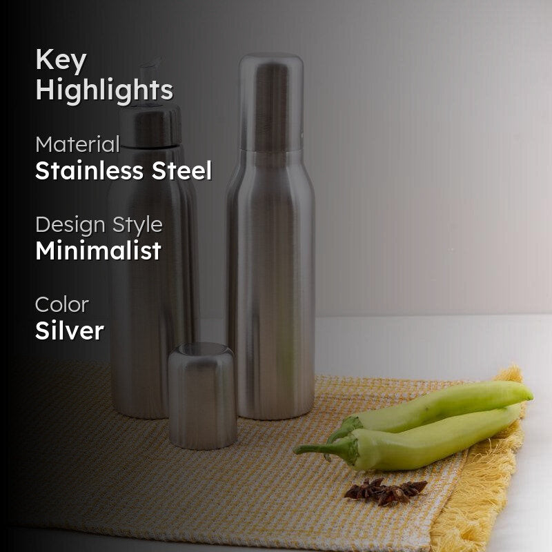 Sleek Steel Oil Dispenser (350 ML) media 2