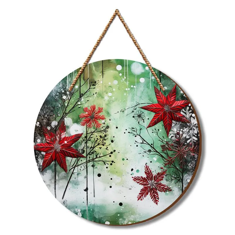 Festive Frost Christmas Wood MDF Wall Hanging media 3