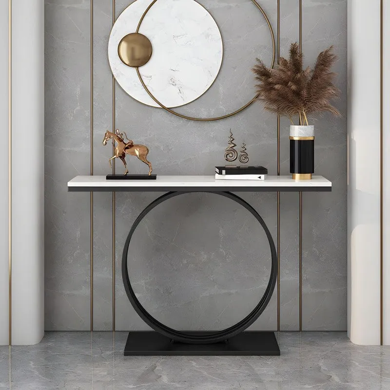 Minimalist Metal Console Table with Marble Top - Medium media 6