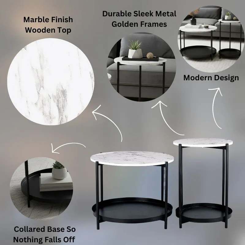 Arvo Hue Center Table (Black & White) - Set Of Two media 7