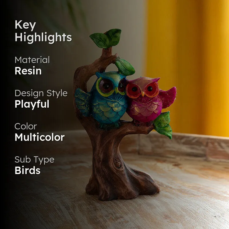 Owl Couple Resin Showpiece media 2