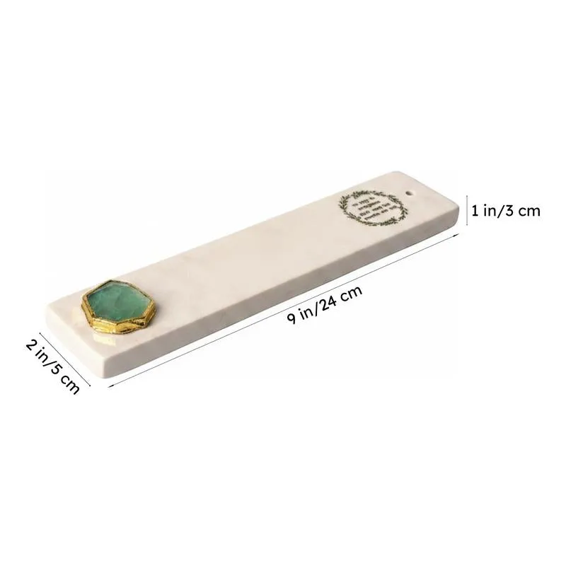 Gayathri Mantra Incense Holder With Agate Plating - Green media 6