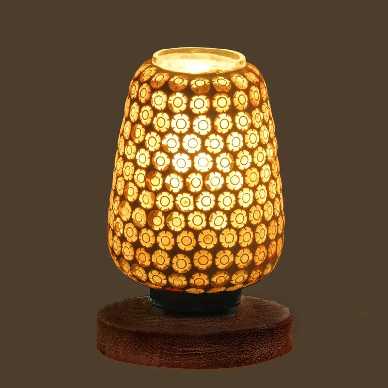 Sparklen Glass Table Lamp With Wooden Base - Multicolor media 6