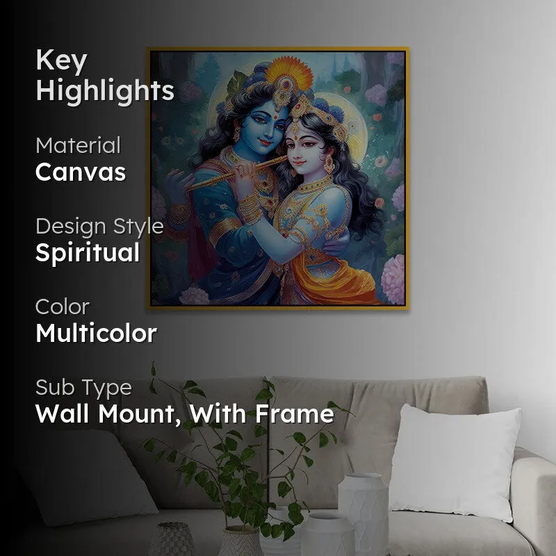 Radha-Krishna Mist Wall Art With Frame media 2
