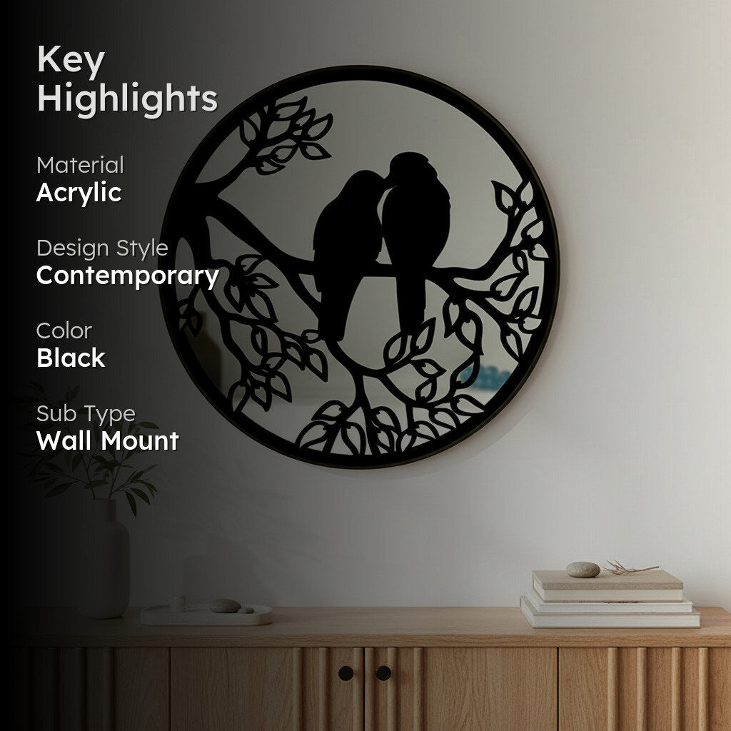 Pakshi Pair Decorative Wall Mirror media 2