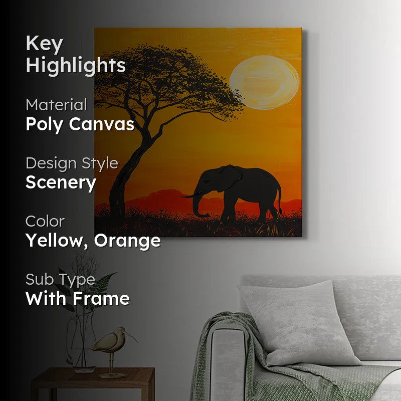 Wild Elephant At Dusk Wall Painting media 2