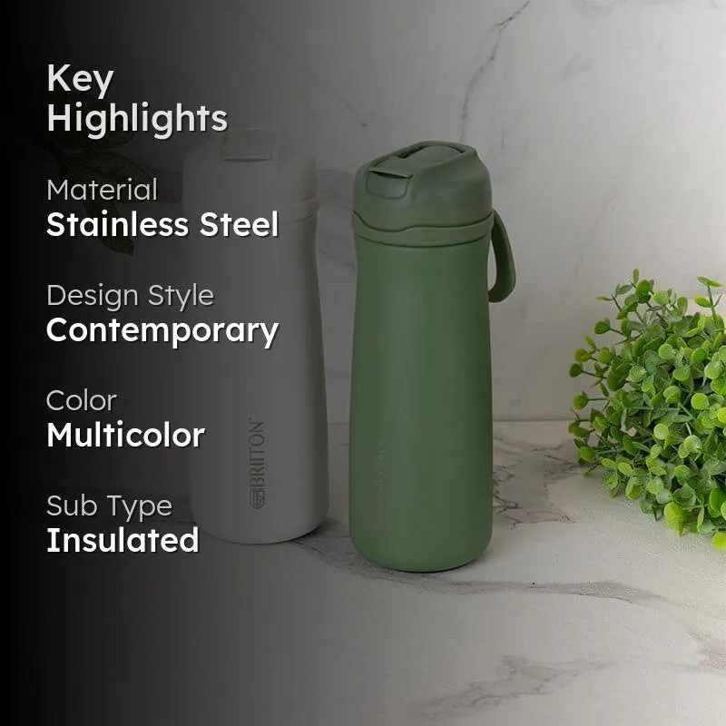 H2O Splash Hot & Cold Thermos Water Bottle (White & Green, 600 mL Each) - Set Of Two media 2