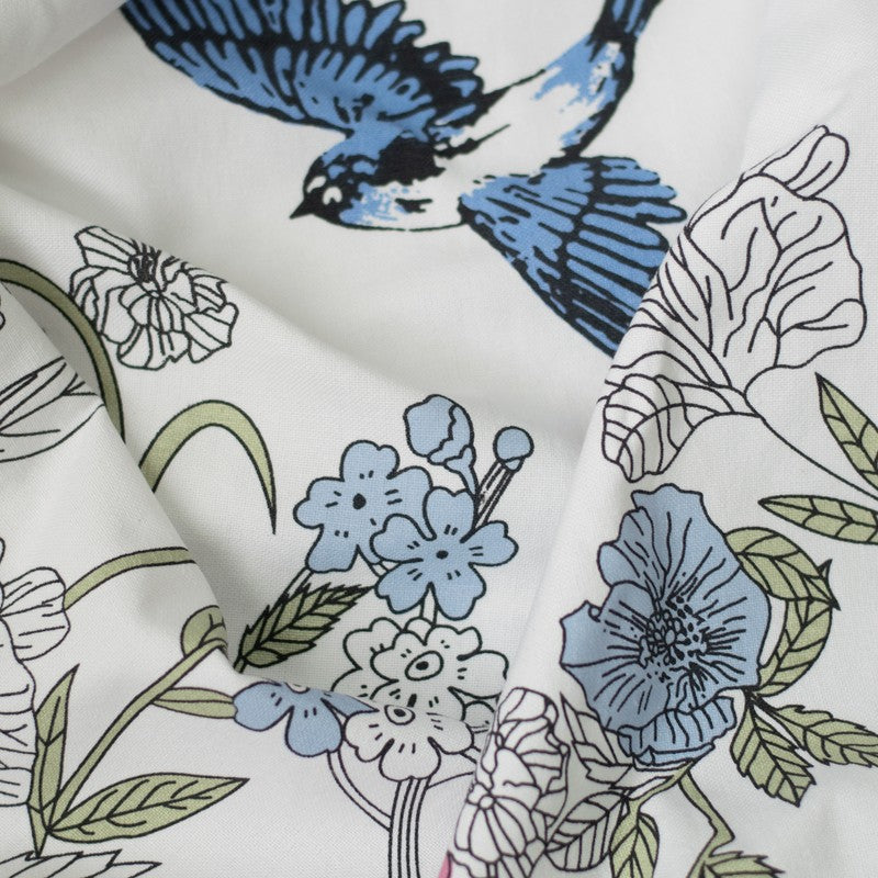 Tranquebar Home Forest Canopy Cotton Curtains(Blue) - Set Of Two media 5