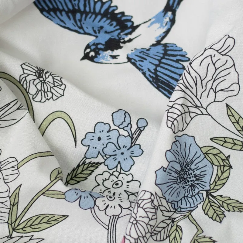 Tranquebar Home Forest Canopy Cotton Curtains(Blue) - Set Of Two media 5