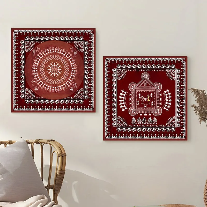 Tribal Motif Wall Art - Set Of Two media 1