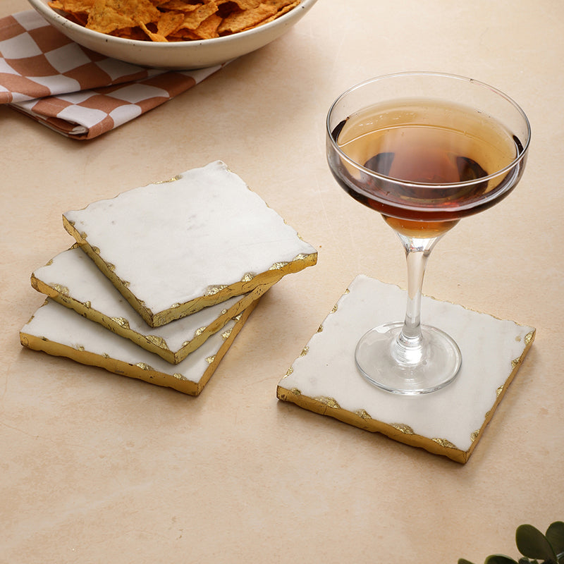 Ravelle Marble Coaster - Set Of Four