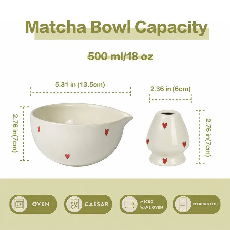 Kokoro Ceramic Matcha Bowl & Whisk Holder Set (450 mL) - Two Piece Set media 8
