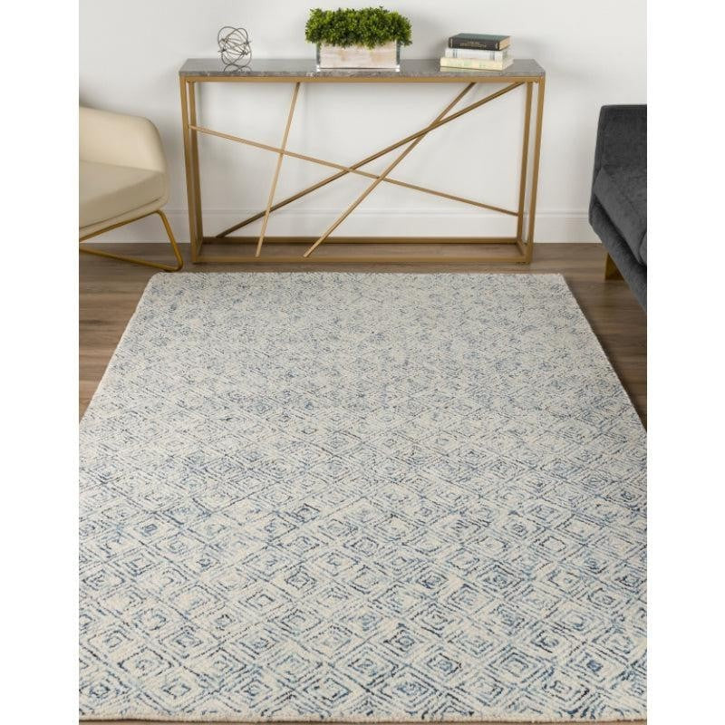 Timeless Textures Hand Tufted Wool Rug - Blue & White media 3