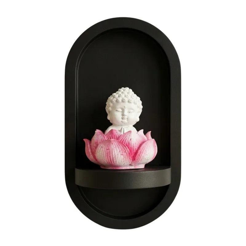 Zen Monks Resin Wall Accent - Pink media 4