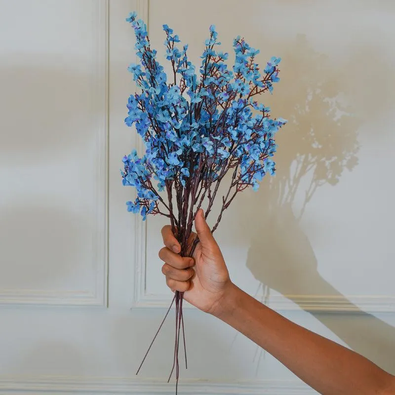 Faux Blue Gypsophila Flower Stick (19 CM) - Set Of Four media 1