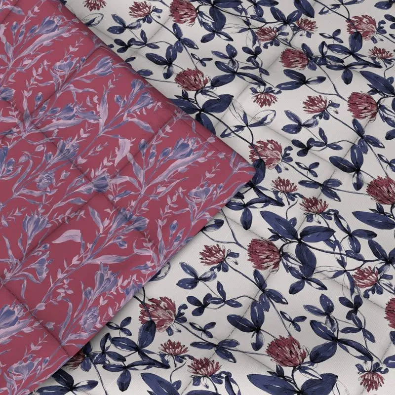 Miara Floral Reversible Microfiber Comforter (Pink) - 150 GSM media 6