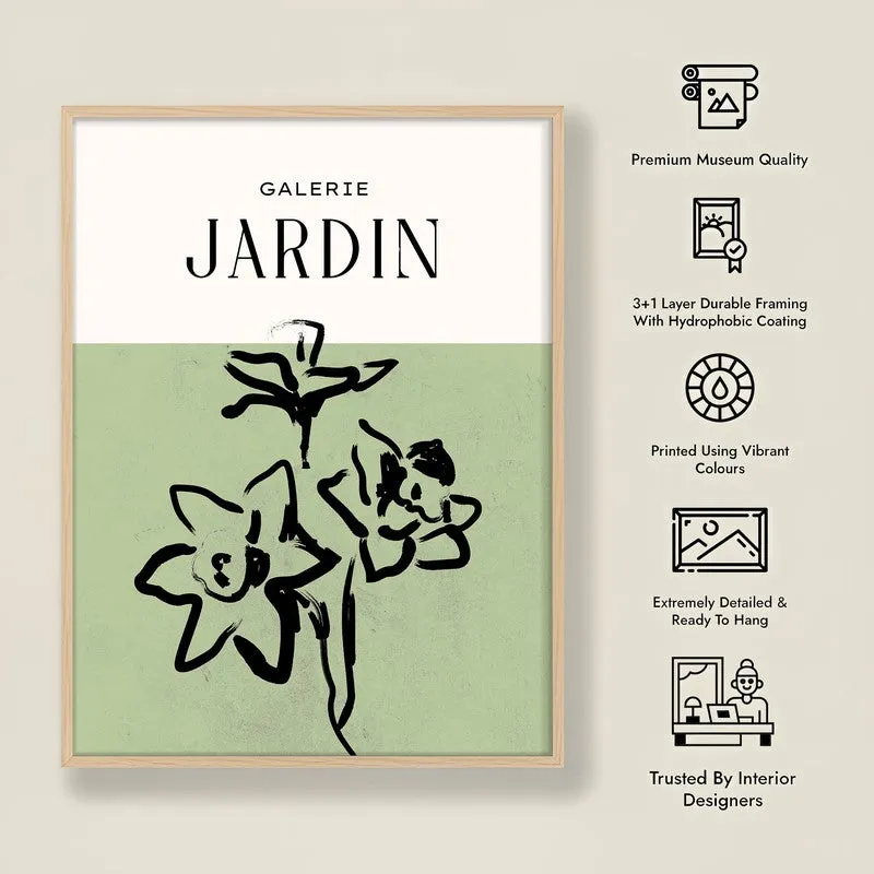Botanical Whisper Canvas Wall Painting With Brown Frame media 10