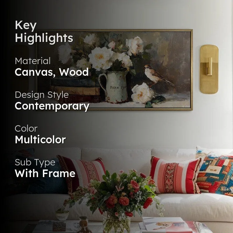 Timeless Bouquet Canvas Wall Painting With Frame media 2