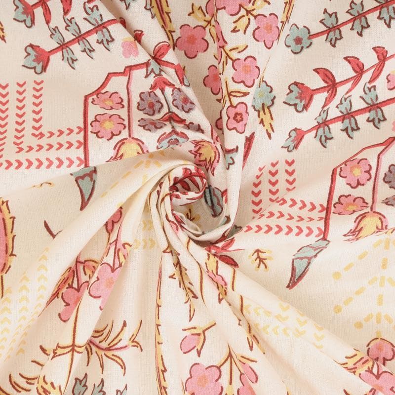 Utopia Jaipuri Cotton Bedsheet (Pink) - 144 TC media 6